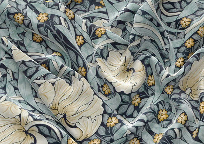 William Morris Pimpernel Velvet, Indigo - Made to Measure Curtains - Image 4